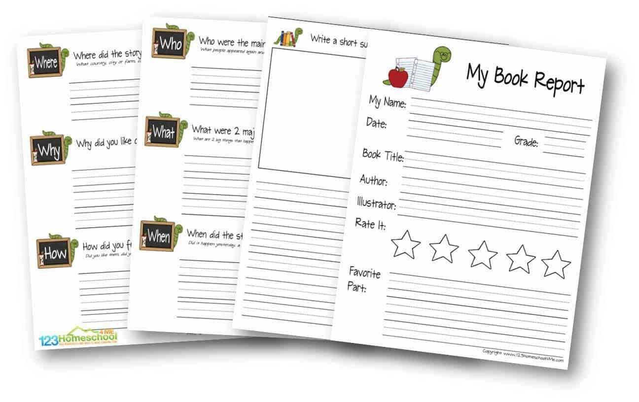 Free Book Report For Kids For Second Grade Book Report Template