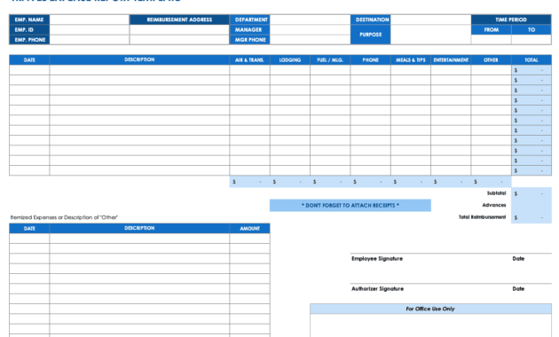 Free Expense Report Templates Smartsheet with regard to Quarterly Expense Report Template