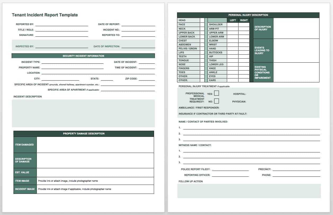 Free Incident Report Templates & Forms | Smartsheet Regarding Vehicle Accident Report Template