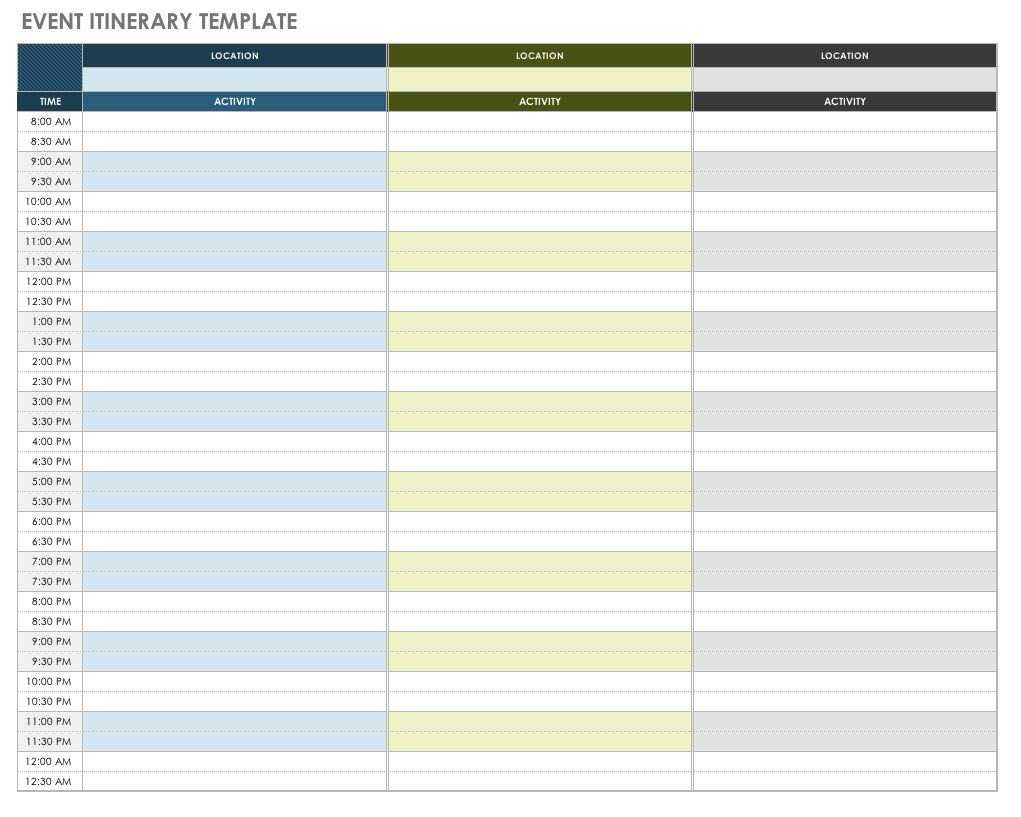 Free Itinerary Templates | Smartsheet Within Blank Trip Itinerary Template