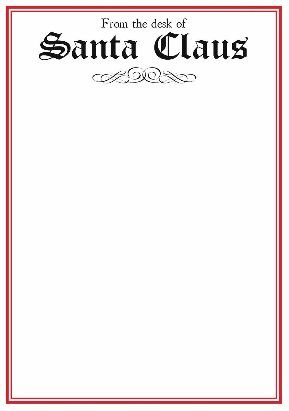 Free Letter From Santa Word Template - Milas Inside Blank Letter From Santa Template