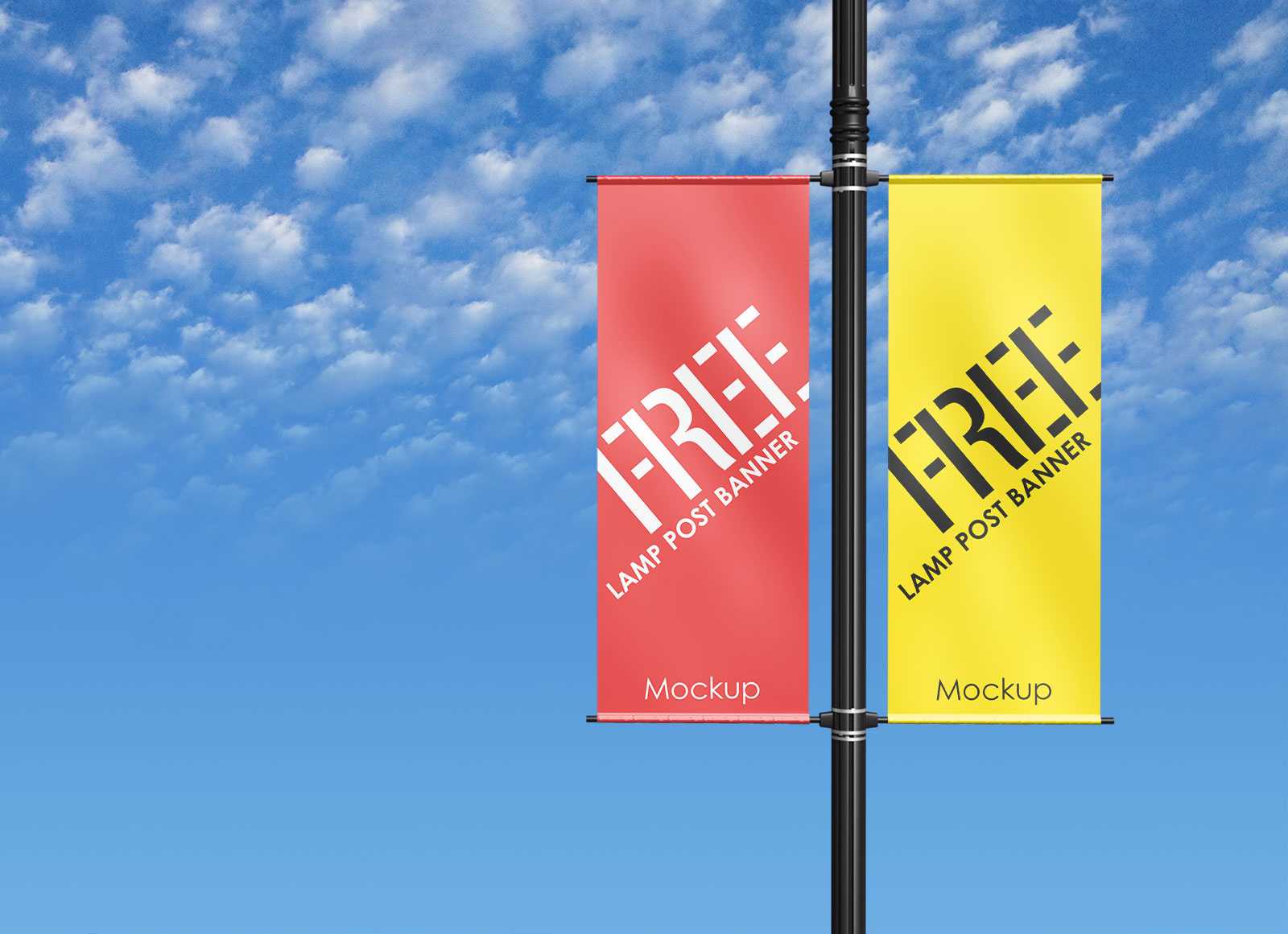 Free Outdoor Advertising Lamp Post Pole Banner Mockup Psd With Regard To Street Banner Template