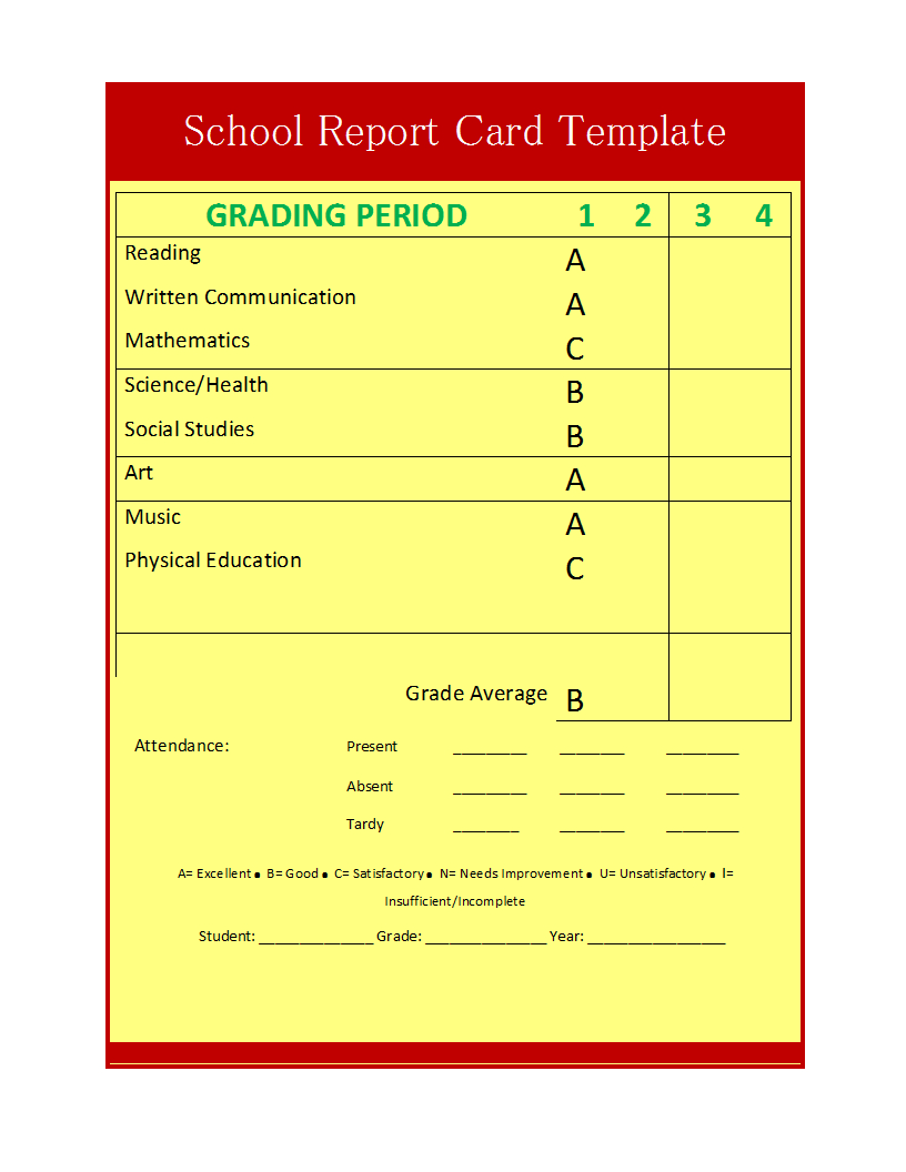 Free Printable Report Templates Pertaining To High School Student Report Card Template