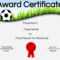Free Soccer Certificate Maker | Edit Online And Print At For Soccer Certificate Templates For Word