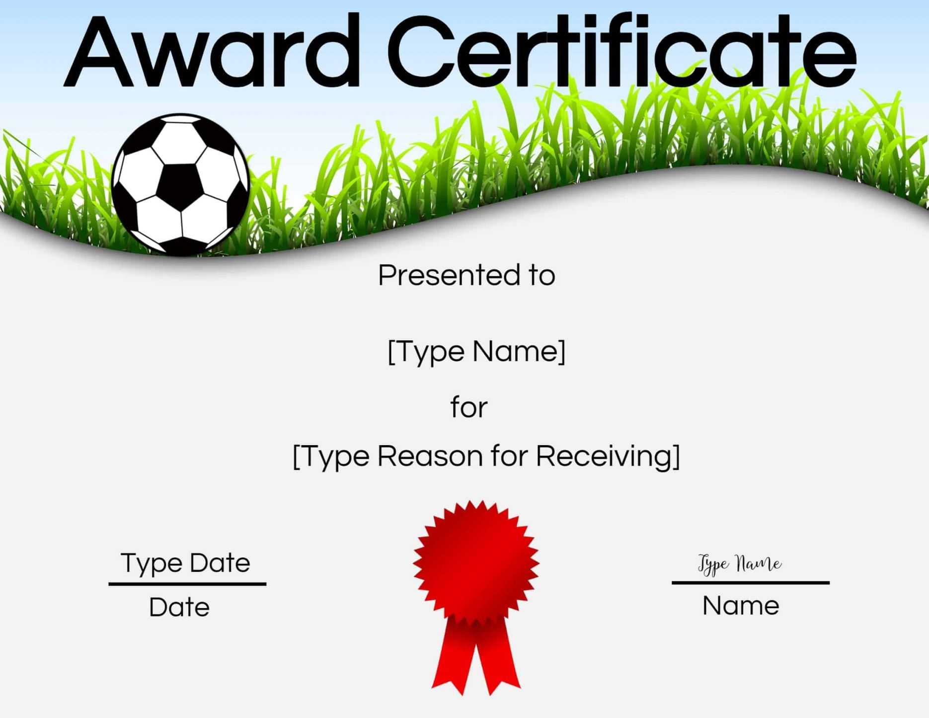 Free Soccer Certificate Maker | Edit Online And Print At For Soccer Certificate Templates For Word