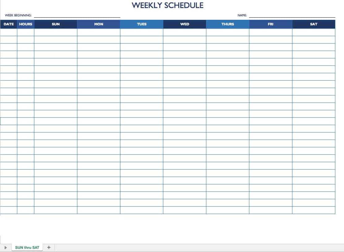 Free Work Schedule Templates For Word And Excel |Smartsheet For Blank Monthly Work Schedule Template
