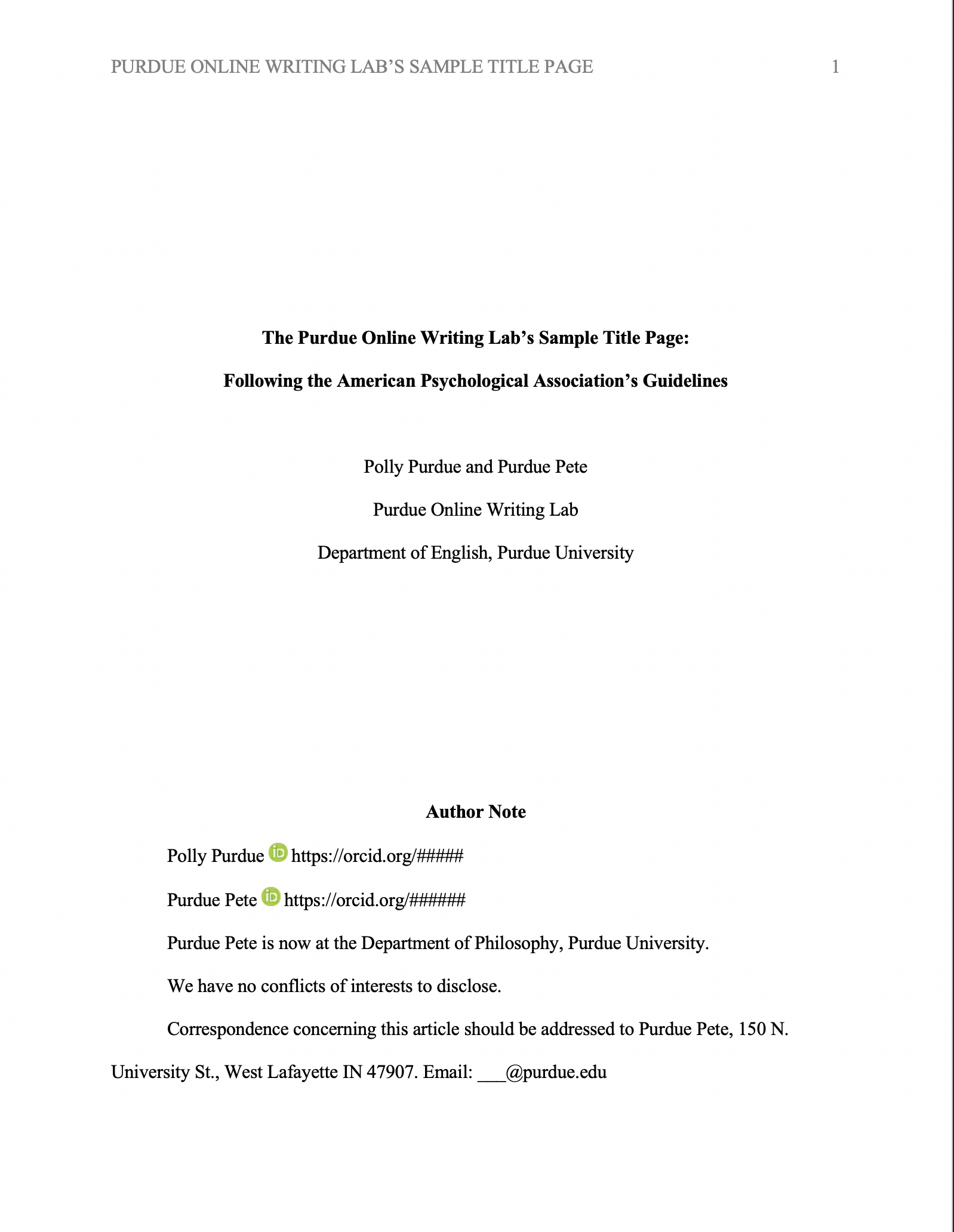 General Format // Purdue Writing Lab Within Word Apa Template 6Th Edition