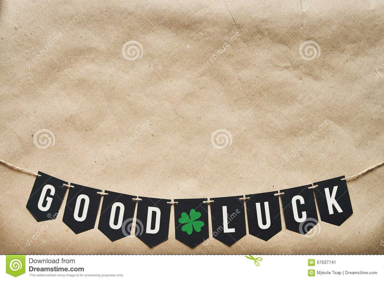 Good Luck Banner Lettering Stock Image. Image Of Preparation For Good Luck Banner Template