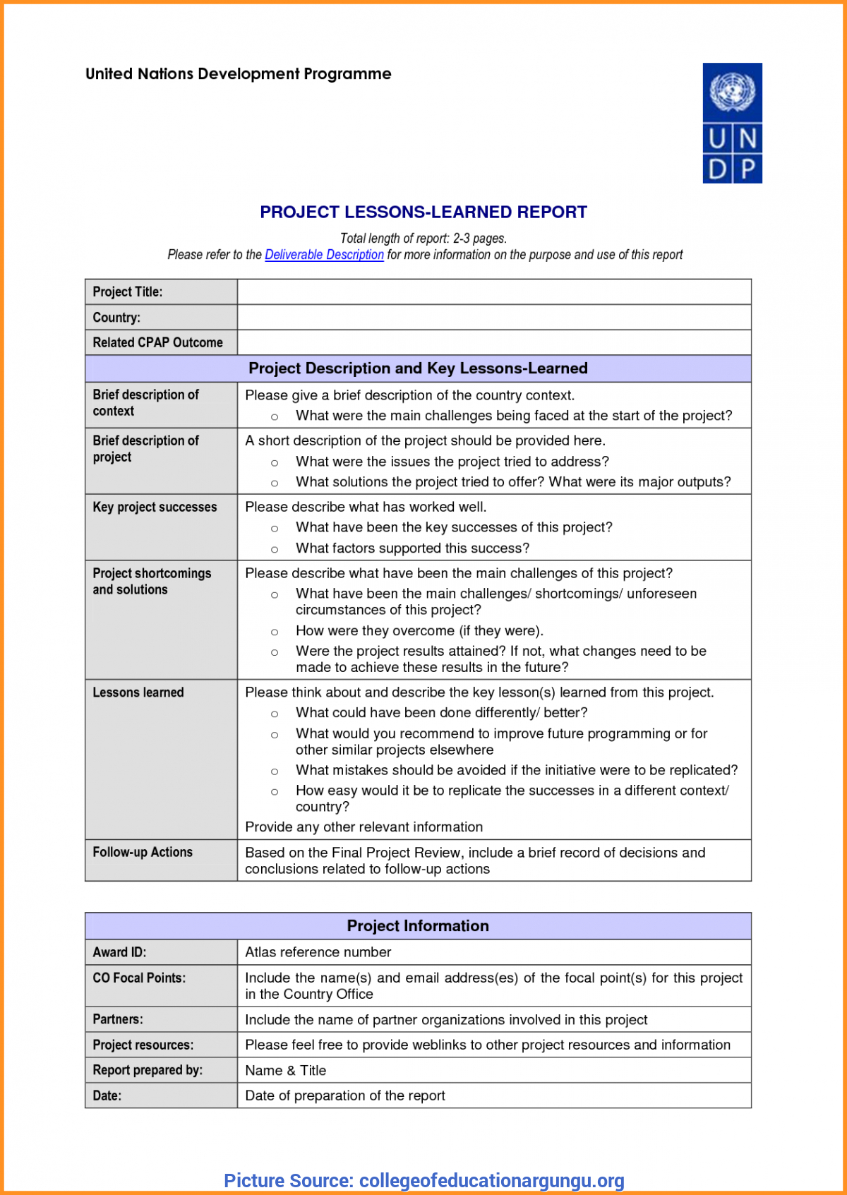 Great Hse Lessons Learned Template 23 Lessons Learnt Report Throughout Homeschool Report Card Template
