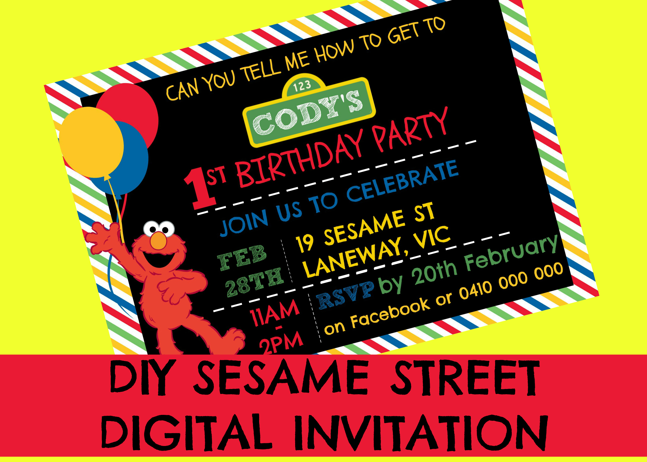 How To Make A Sesame Street Digital Invitation | Includes Regarding Sesame Street Banner Template