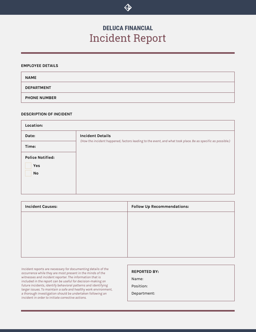 How To Write An Effective Incident Report [Templates] – Venngage Pertaining To Customer Incident Report Form Template