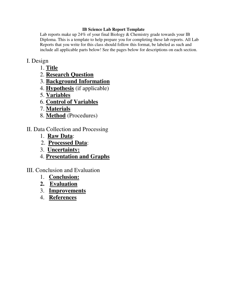 Ib Biology Lab Report Template Intended For Lab Report Conclusion Template