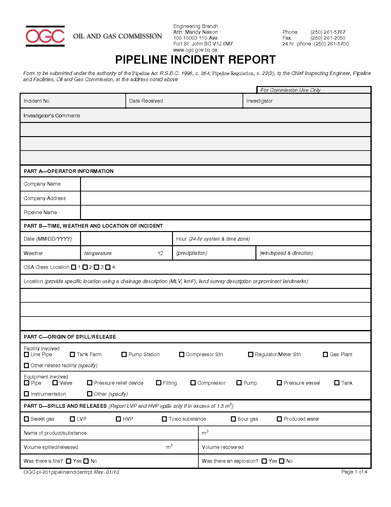 Incident Hazard Report Form Template ] - Printable Accident Regarding Ohs Incident Report Template Free