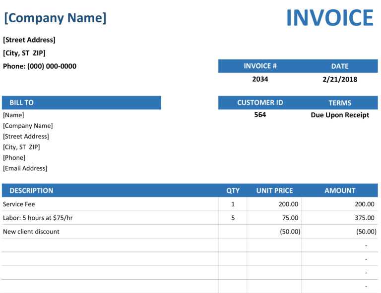 Invoice Template Word 2010