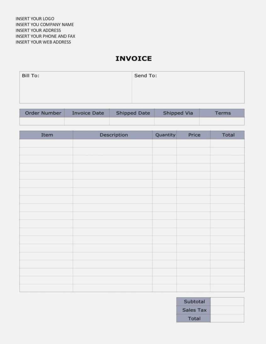 Invoice Spreadsheet Seven Free Realty Xecutives And Blank In Free Printable Invoice Template Microsoft Word