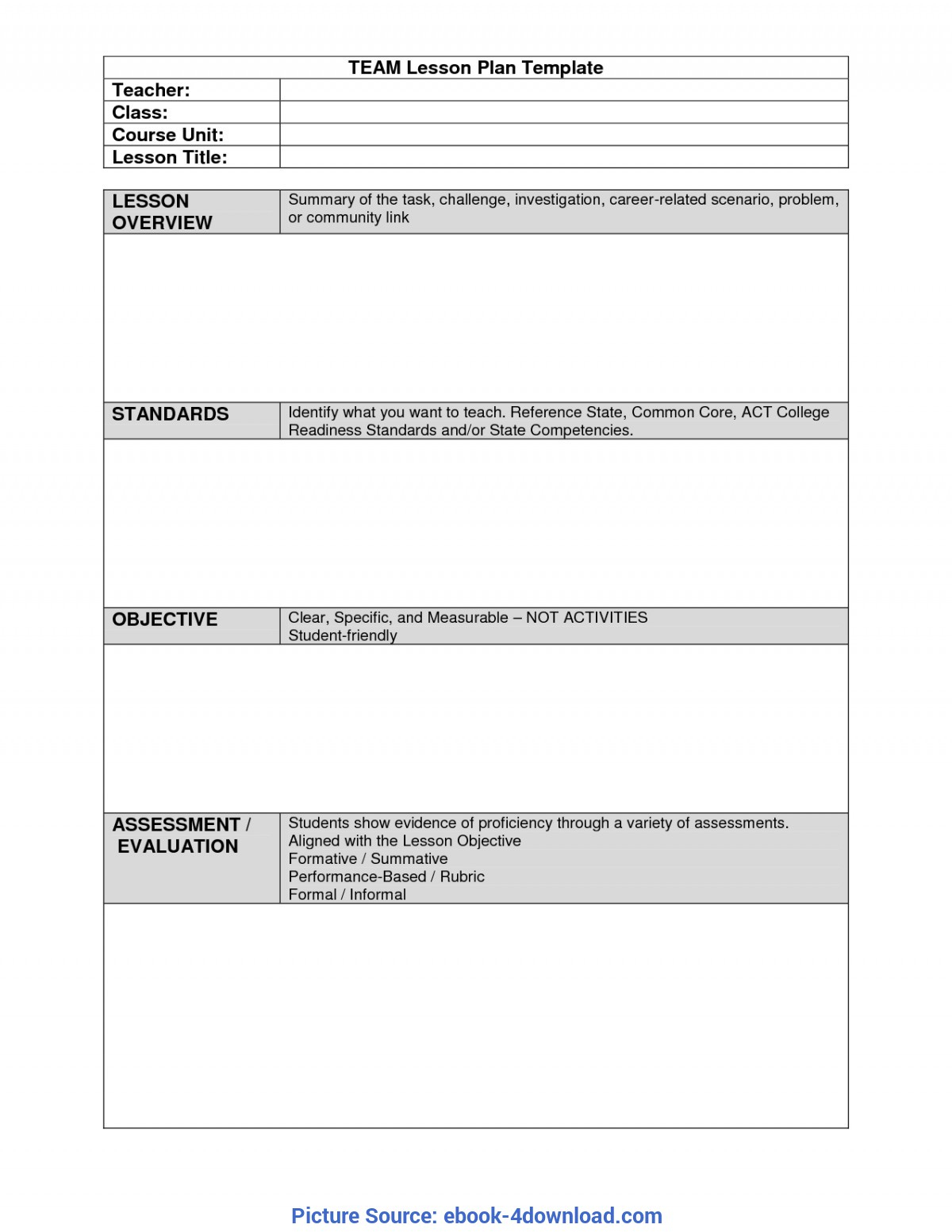 Kindergarten Lesson Plan Template For Common Core from professional.maexproit.com
