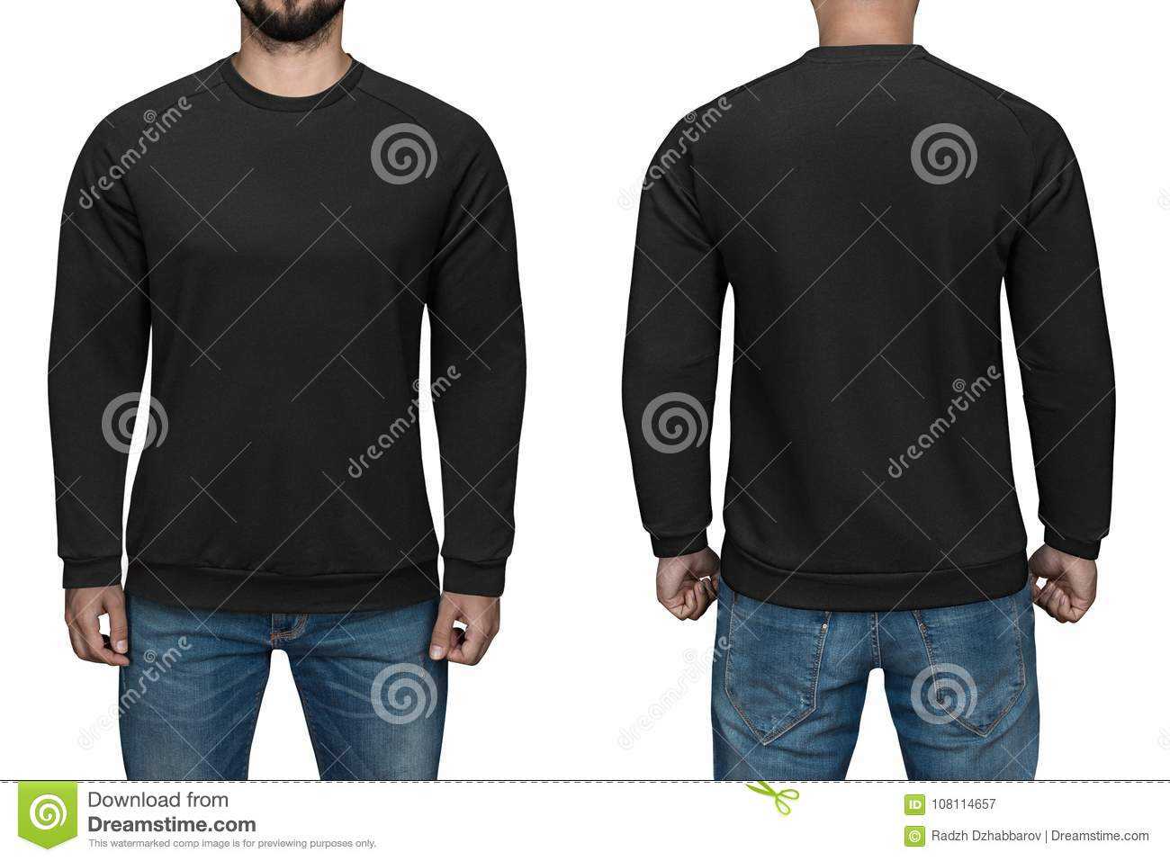 Men In Blank Black Pullover, Front And Back View, White Intended For Blank Black Hoodie Template