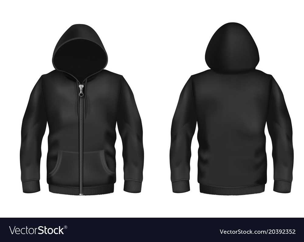 Mockup With Realistic Black Hoodie Vector Image Throughout Blank Black Hoodie Template