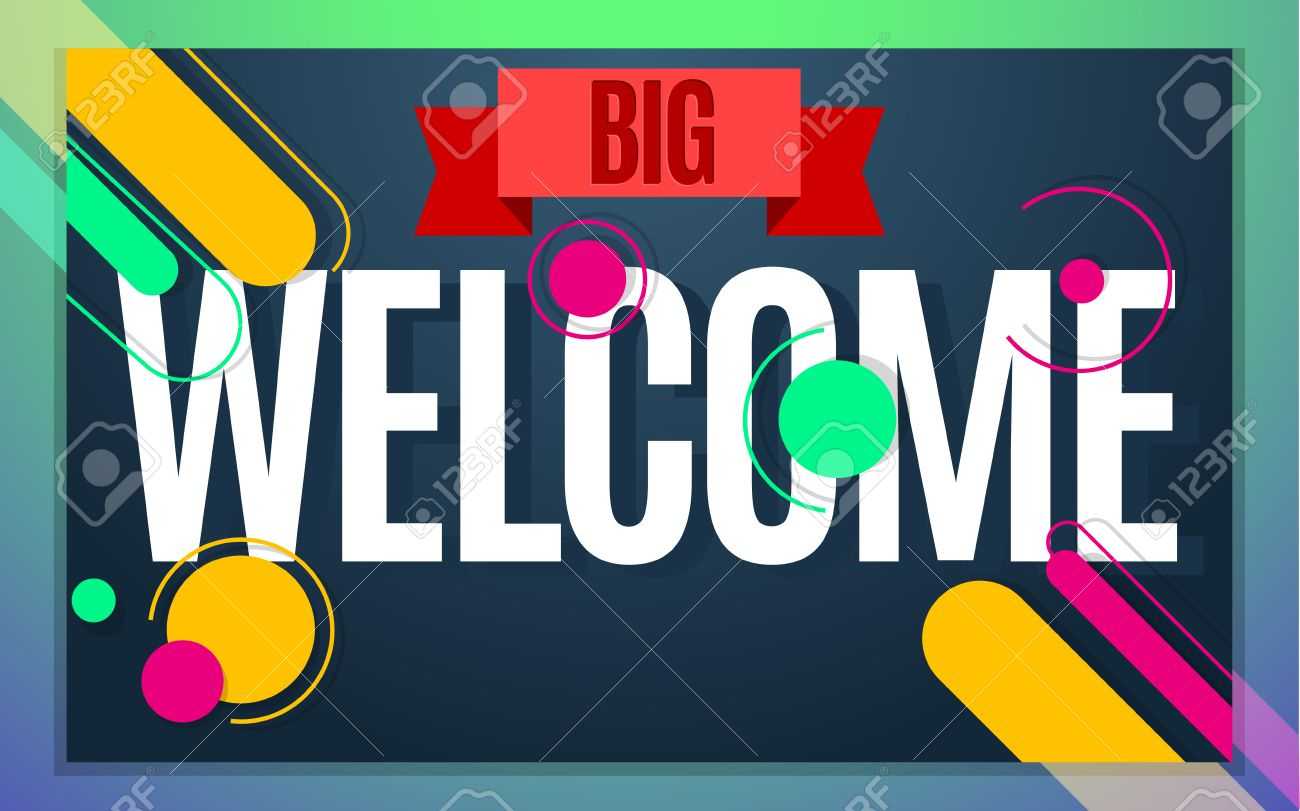 Modern Style Welcome Banner Color Design. Vector Illustration.. In Welcome Banner Template