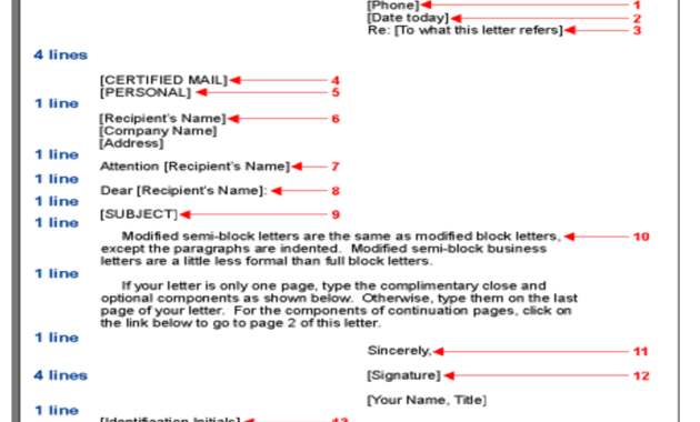 Modified Block Letter Format - Formal Letter Samples And within Modified Block Letter Template Word