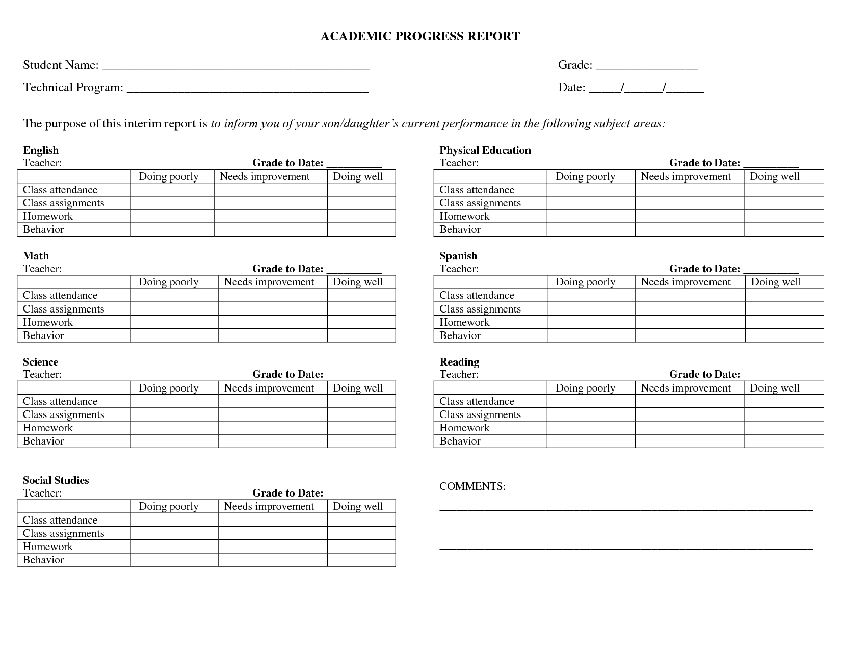 Nice School Academic Progress Report Template Sample : V M D Throughout Student Progress Report Template