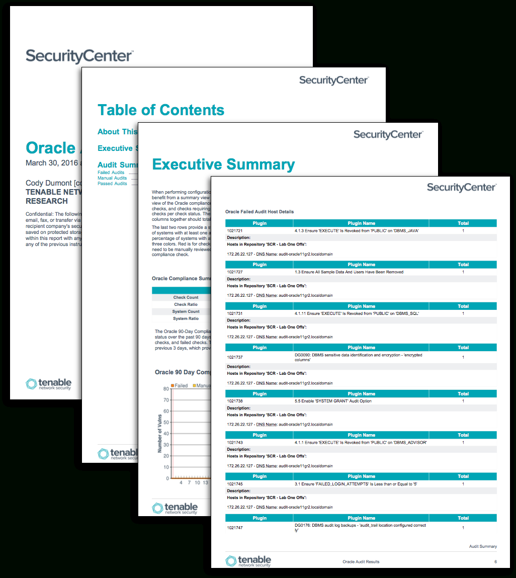 Oracle Audit Results – Sc Report Template | Tenable® Intended For Nessus Report Templates