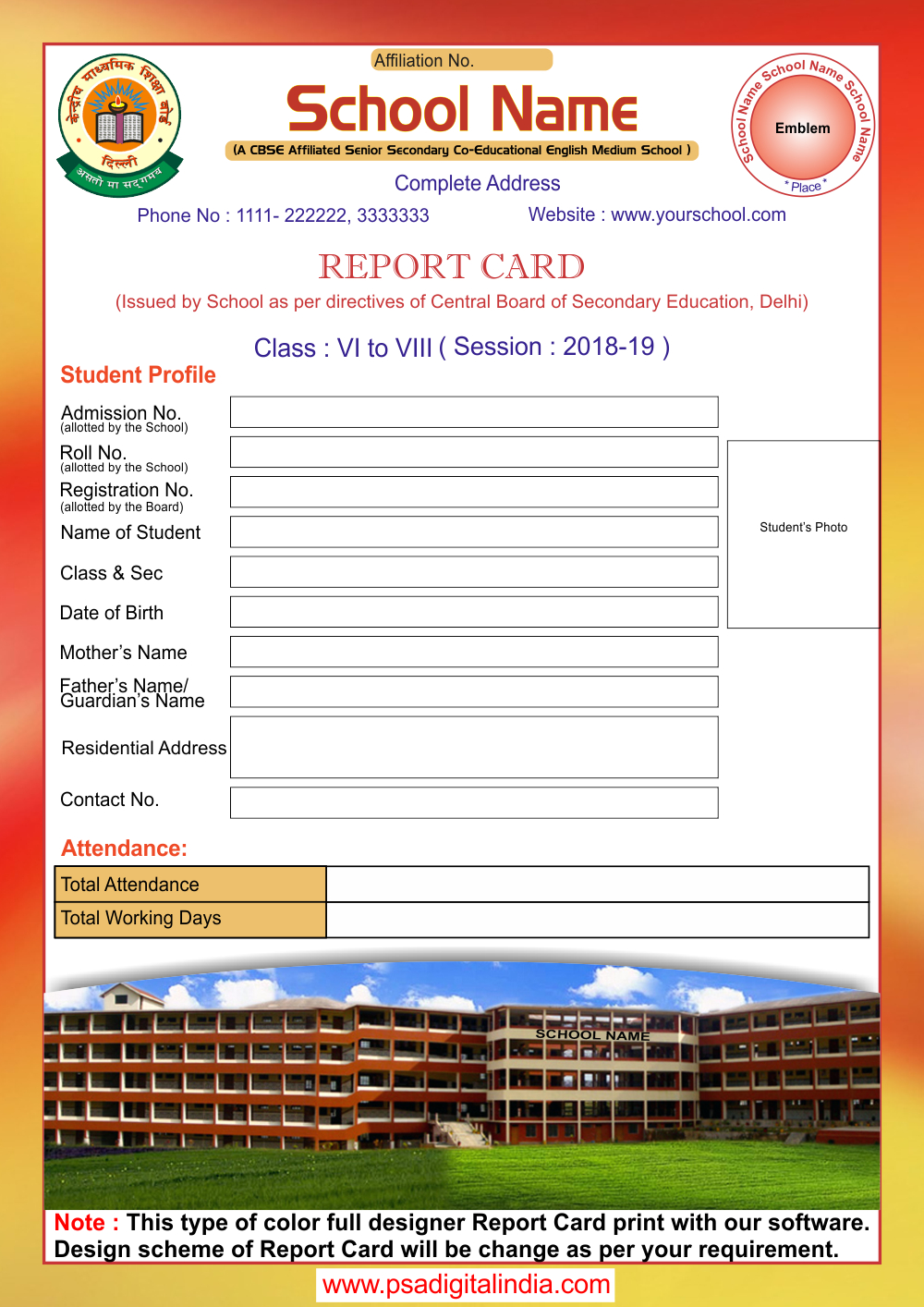 Play School Report Card Design – Yaser.vtngcf Pertaining To High School Student Report Card Template