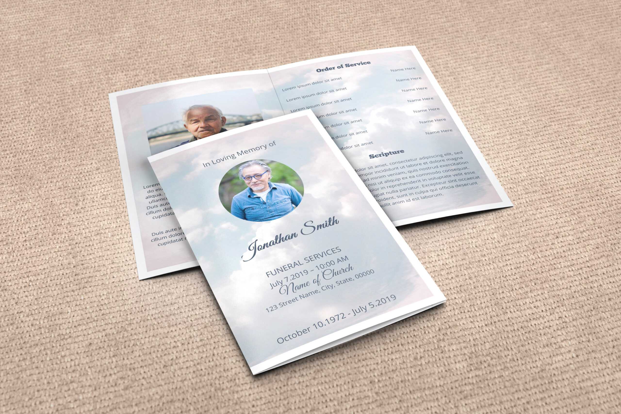 Printable Funeral Program Template Word, Obituary Template, Instant Download Regarding Obituary Template Word Document