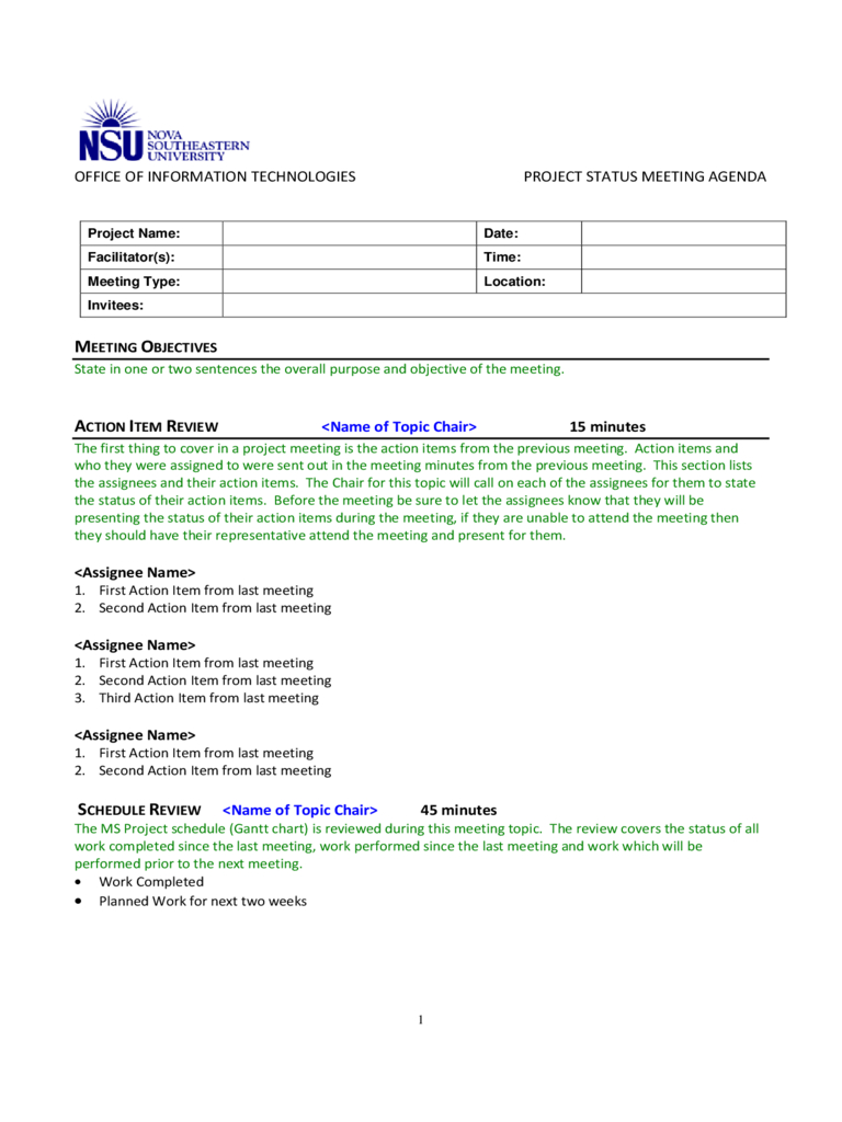 Project Meeting Agenda Template - 2 Free Templates In Pdf Throughout Free Meeting Agenda Templates For Word