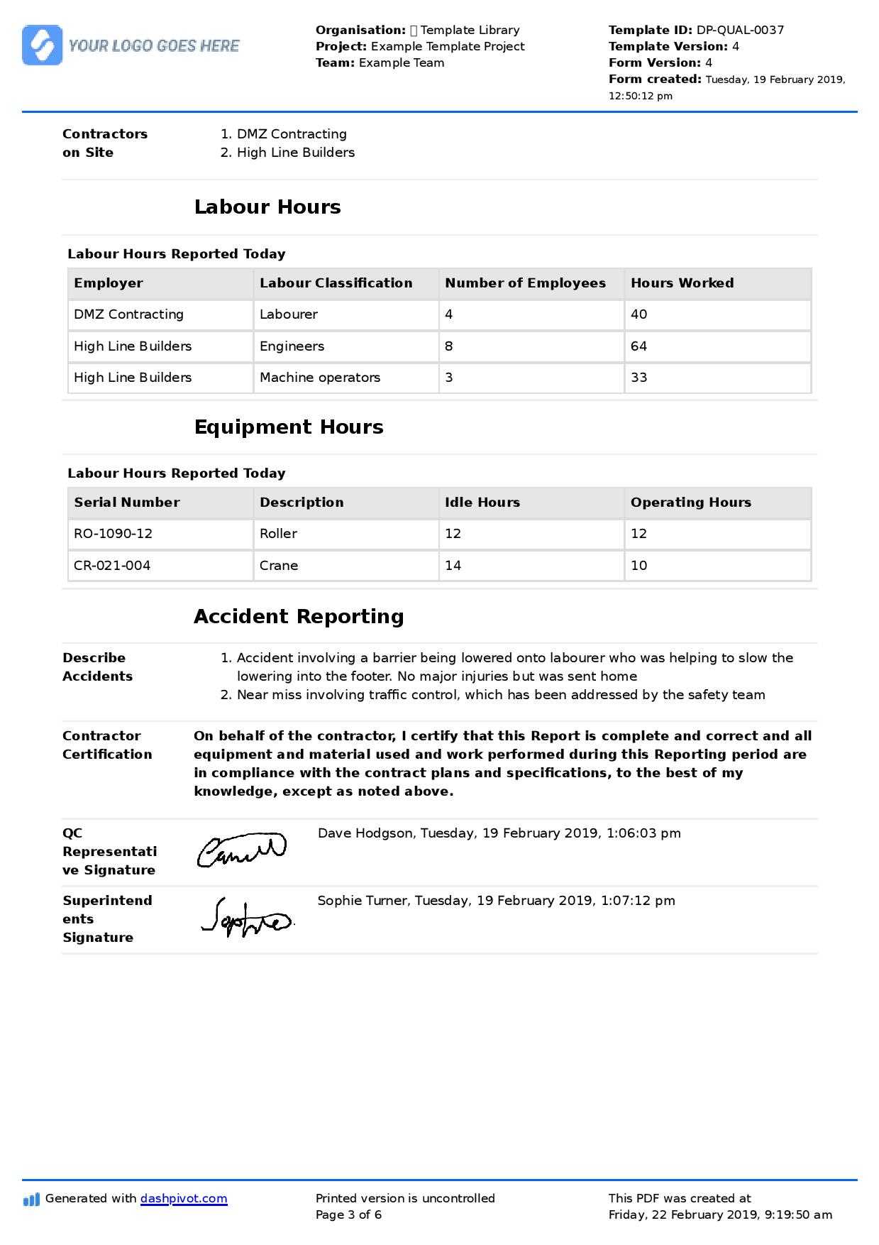 Qa Qc Report Template And Sample With Customisable Format With Regard To Software Quality Assurance Report Template