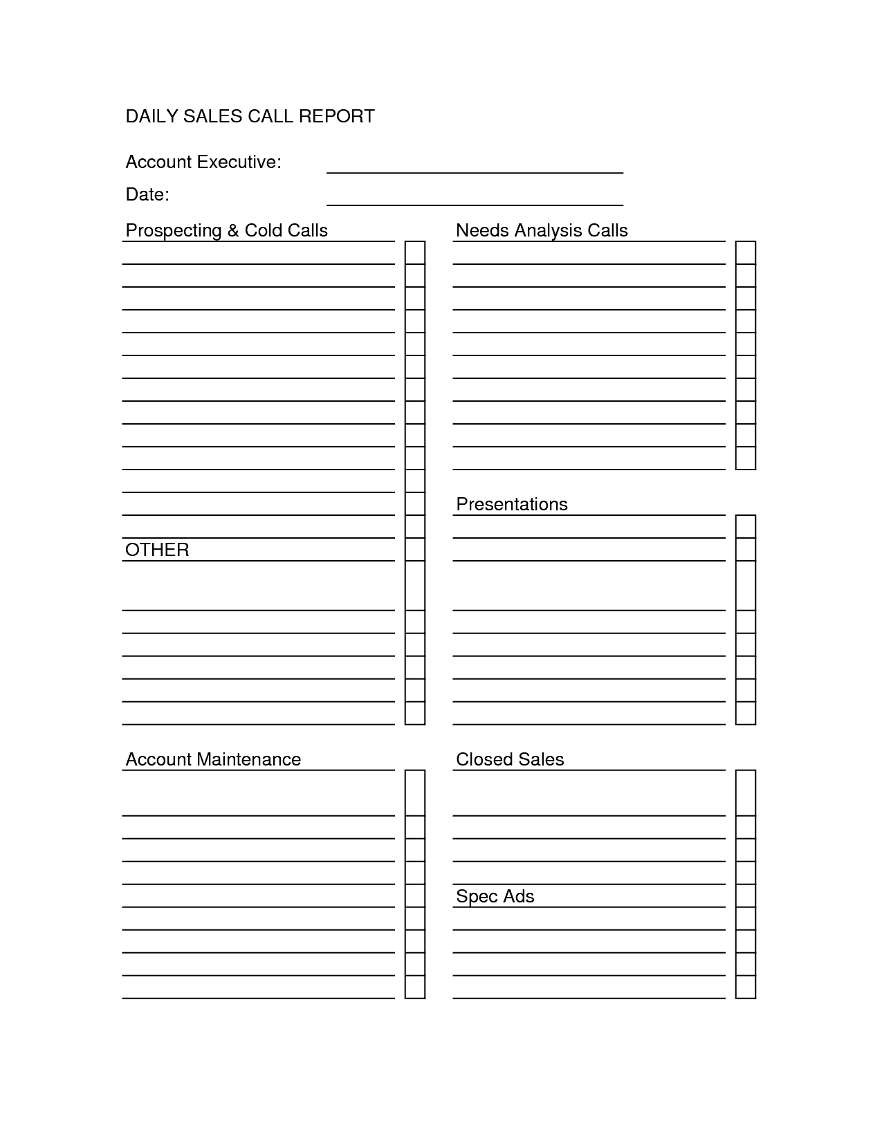 Sales Call Report Templates - Word Excel Fomats Within Sales Call Report Template Free