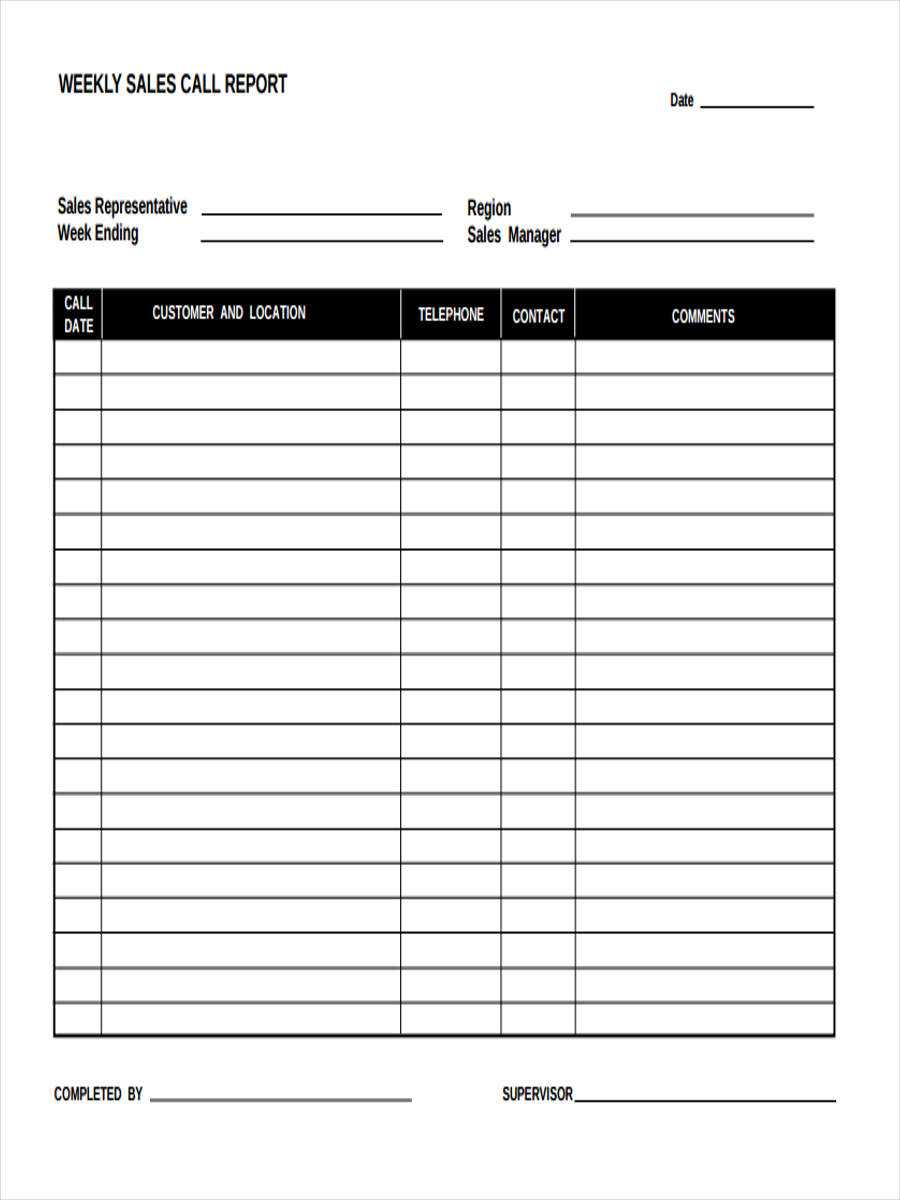 Sales Report Form – Milas.westernscandinavia Throughout Sales Call Report Template Free