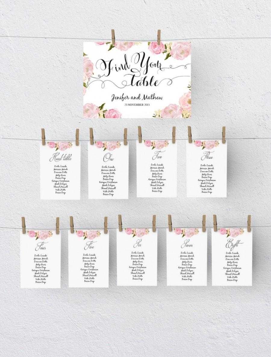 Wedding Seating Table Chart Template