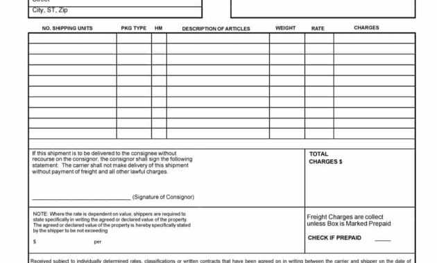 Shipping Bill Of Lading Template - Milas.westernscandinavia pertaining to Blank Bol Template