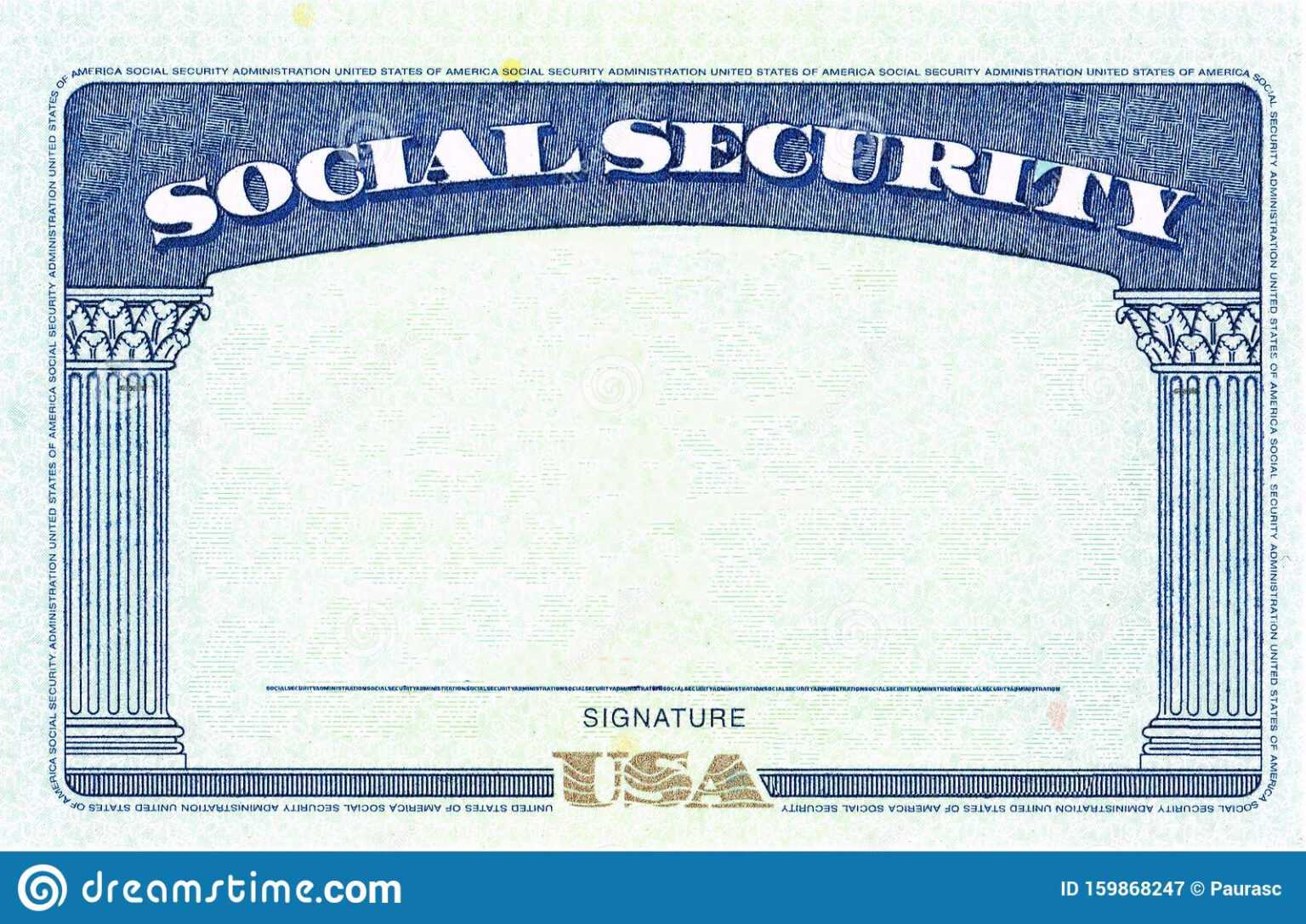 Social Security Card Blank Stock Image. Image Of Emigration regarding
