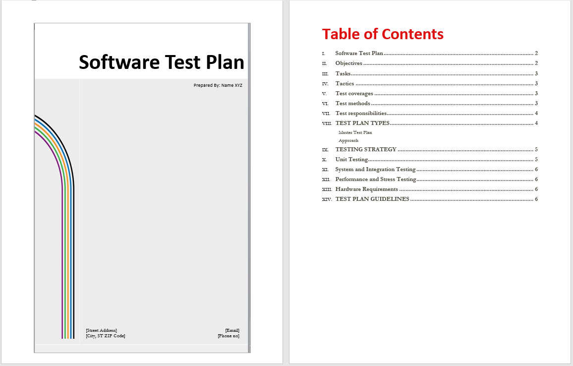 Software Test Plan Template – Word Templates Inside Test Template For Word