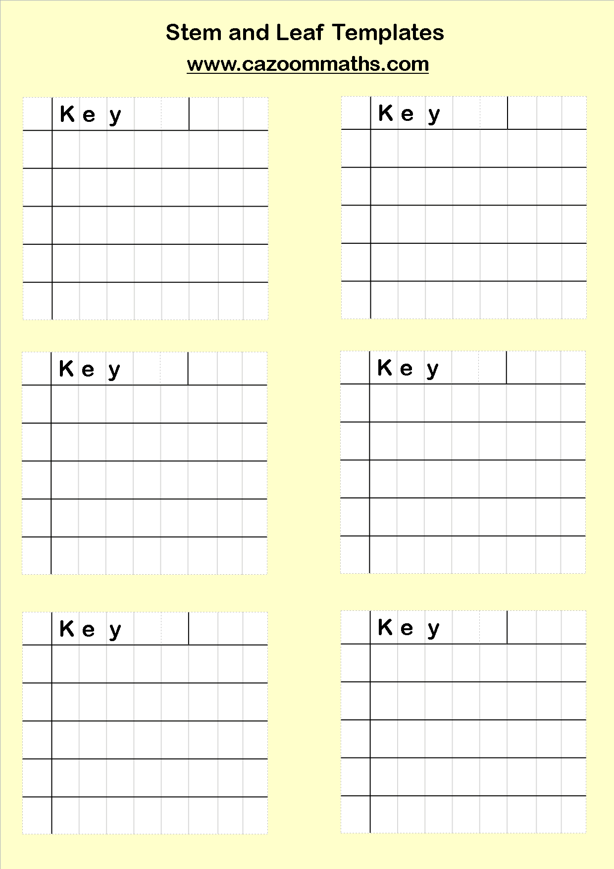 Statistics Teaching Resources | Ks3 And Ks4 Statistics Intended For Blank Stem And Leaf Plot Template