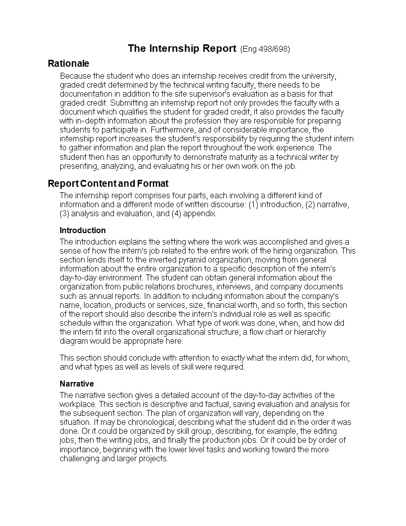 Student Internship Report Format | Templates At Regarding Section 7 Report Template