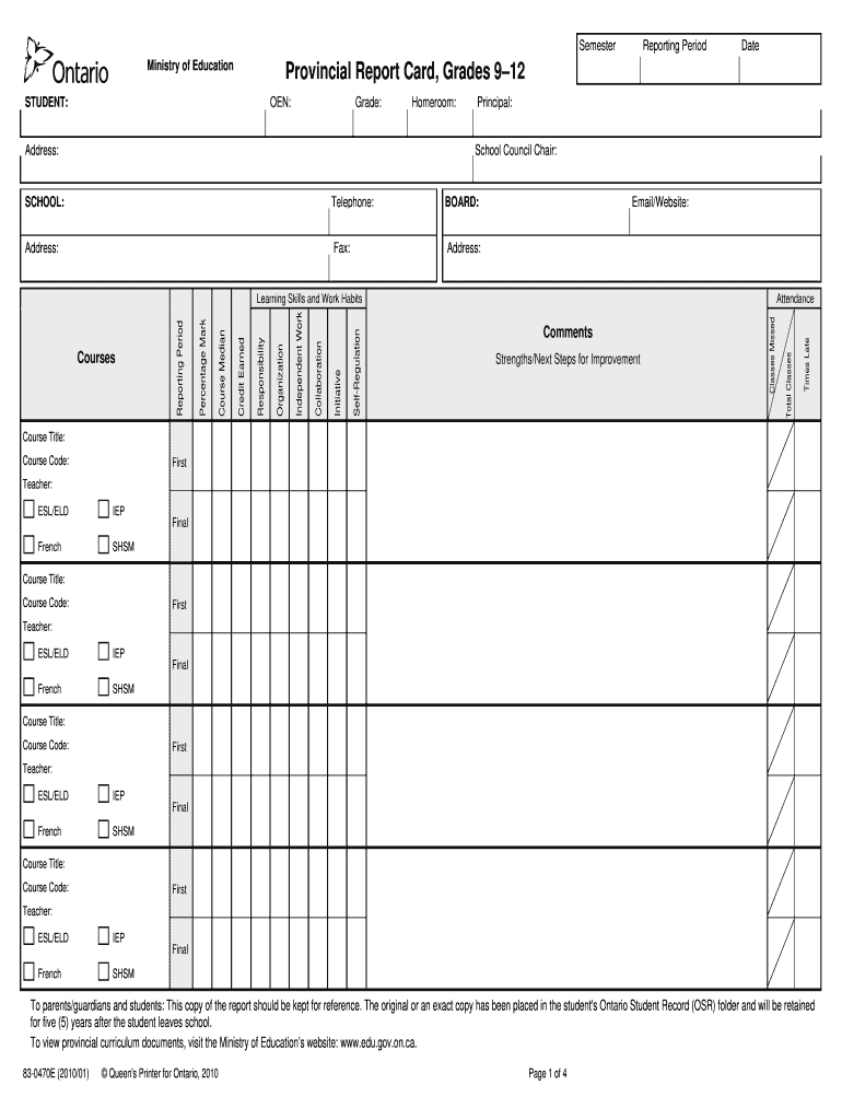 Tdsb Report Card Pdf – Fill Online, Printable, Fillable Intended For Report Card Template Pdf