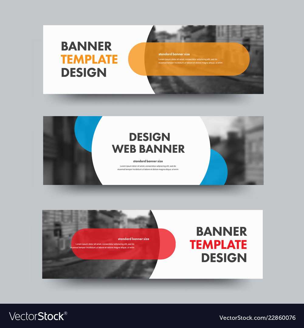 Template Of Horizontal Web Banners With Round And In Product Banner Template