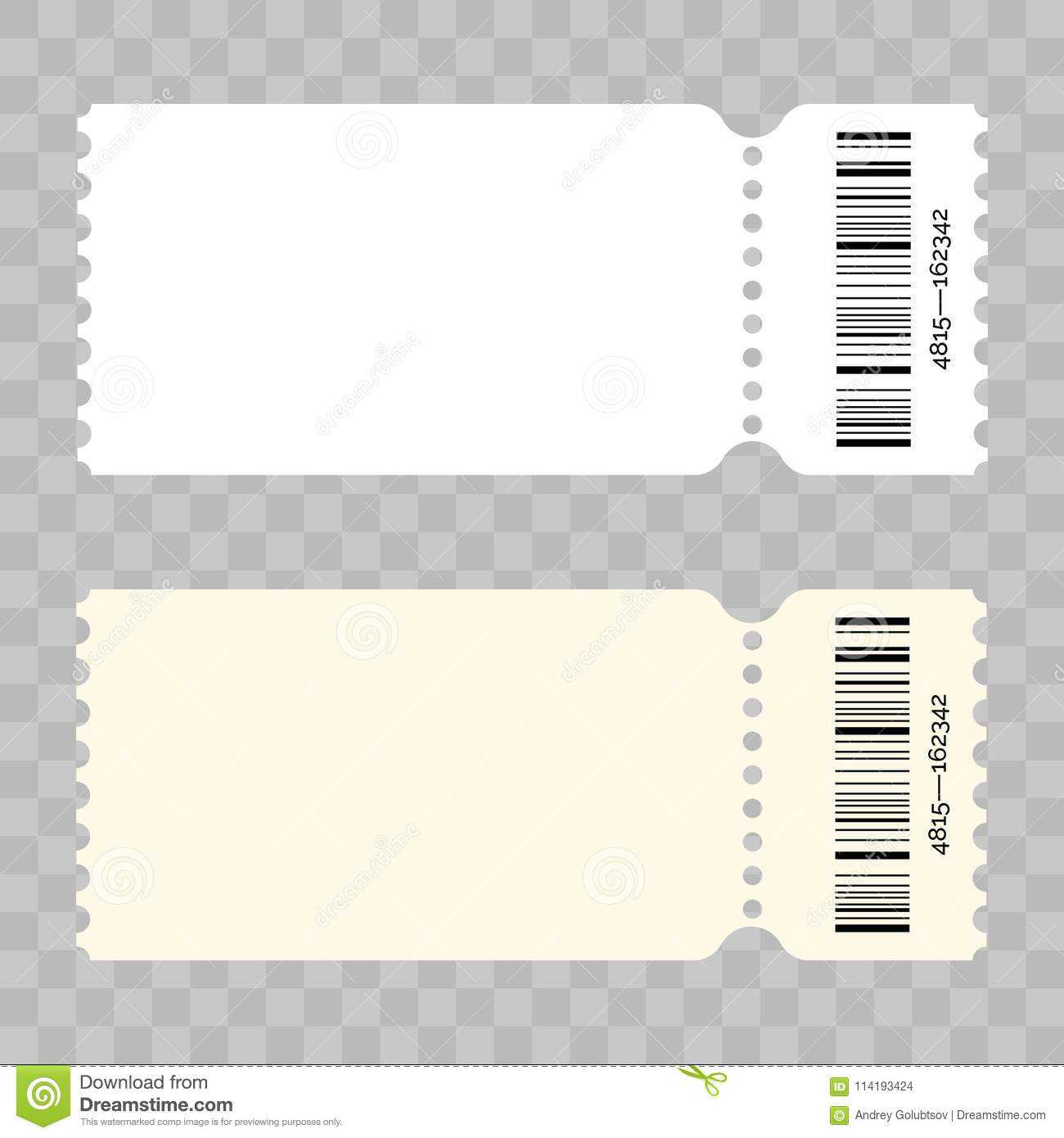 Ticket Blank Vector Modern White Template Stock Vector Intended For Blank Admission Ticket Template