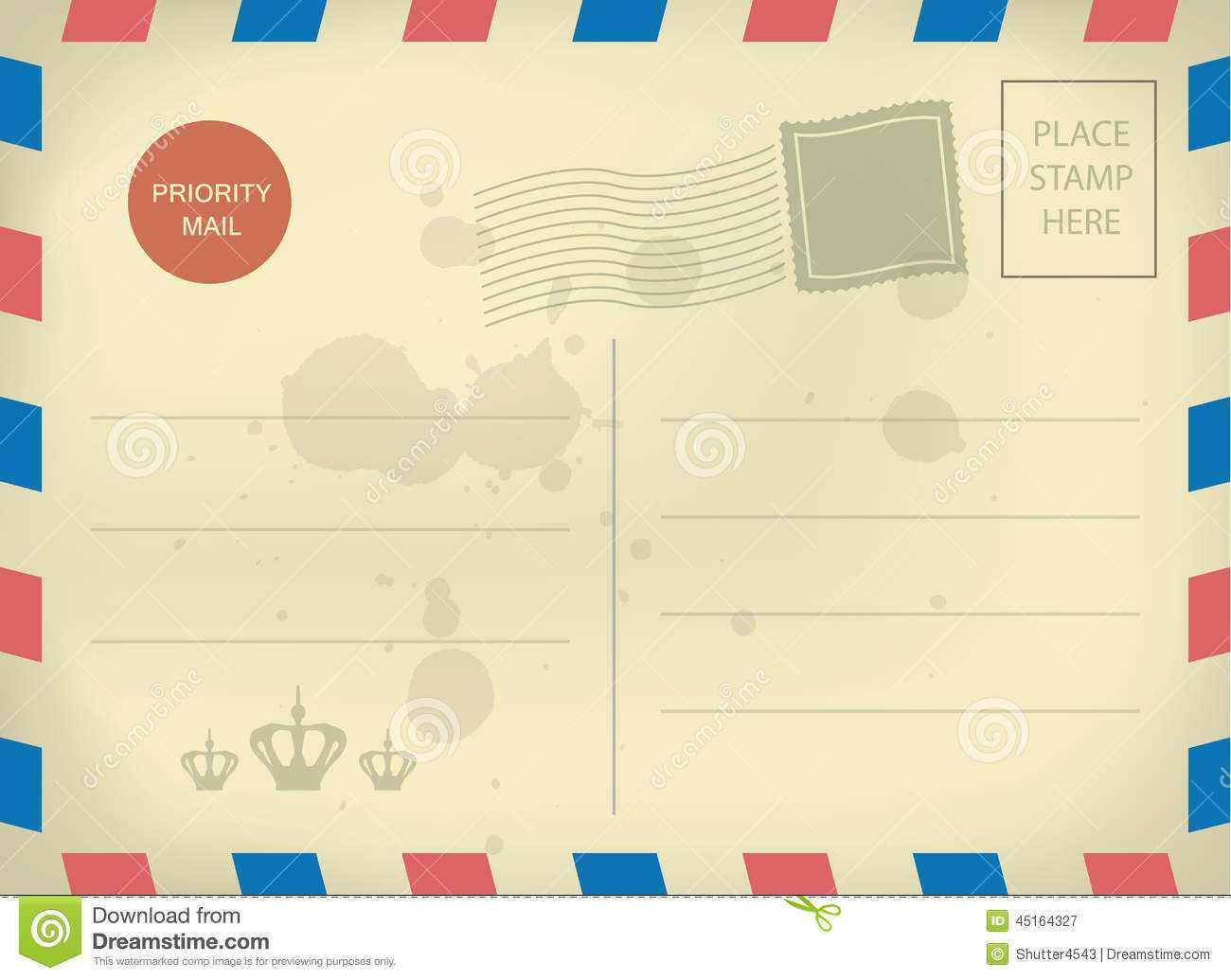 Vintage Blank Postcard Template Stock Vector – Illustration Throughout Free Blank Postcard Template For Word