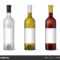 Wine Realistic 3D Bottle With Blank White Label Template Set Regarding Blank Wine Label Template