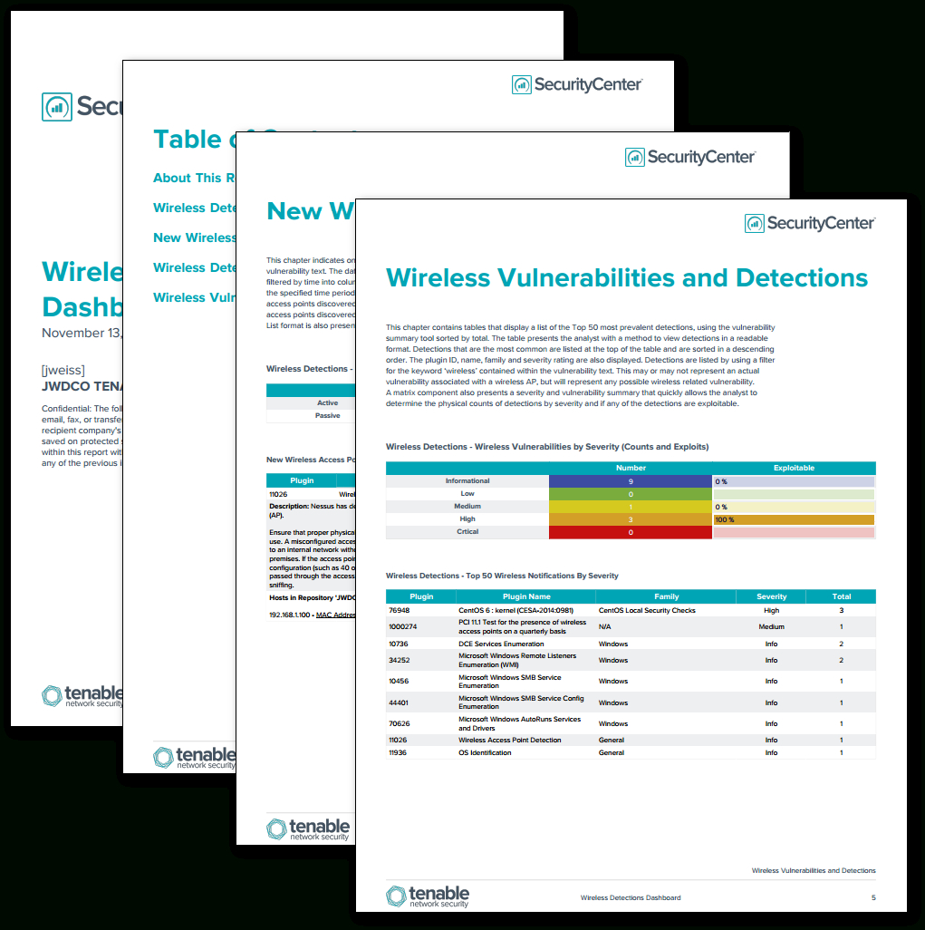 Wireless Detections Report – Sc Report Template | Tenable® With Regard To Nessus Report Templates