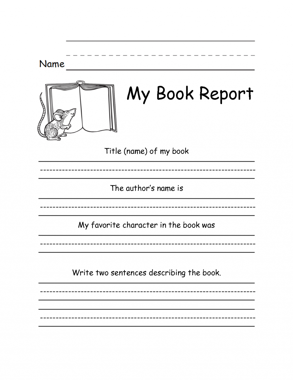 Worksheet Ideas ~ Book Report Template 1St Grade Kola In 6Th Grade Book Report Template