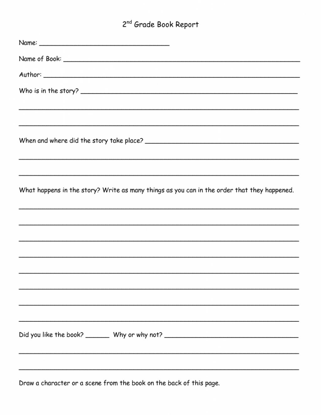 Worksheet Ideas ~ Book Report Template 1St Grade Kola Regarding 1St Grade Book Report Template
